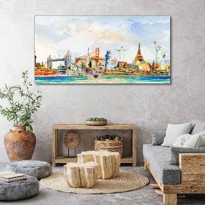 Tablou canvas Icoane ale lumii în culori