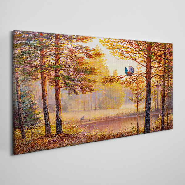 Tablou canvas Peisaj de toamnă cu păsări