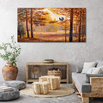 Tablou canvas Peisaj de toamnă cu păsări