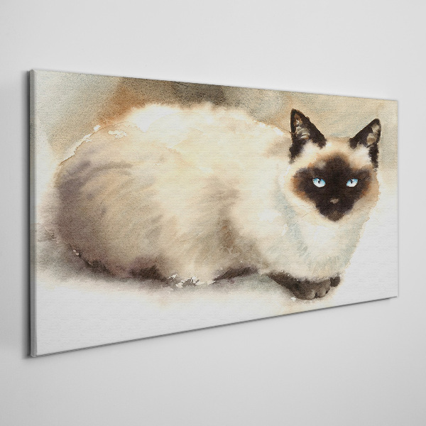 Tablou canvas Pisica siamesă în acuarele moi