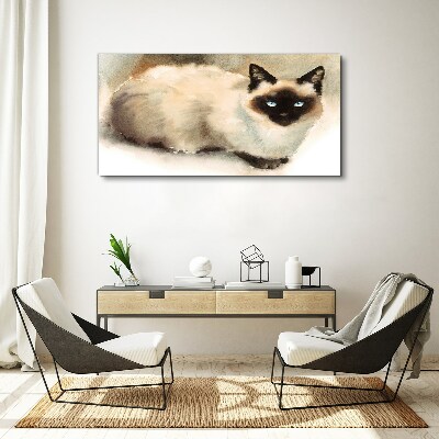Tablou canvas Pisica siamesă în acuarele moi