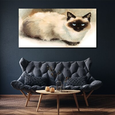 Tablou canvas Pisica siamesă în acuarele moi