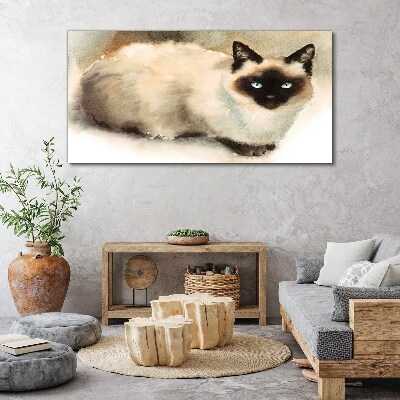 Tablou canvas Pisica siamesă în acuarele moi