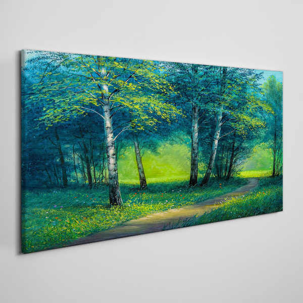 Tablou canvas Pădure verde în soarele verii