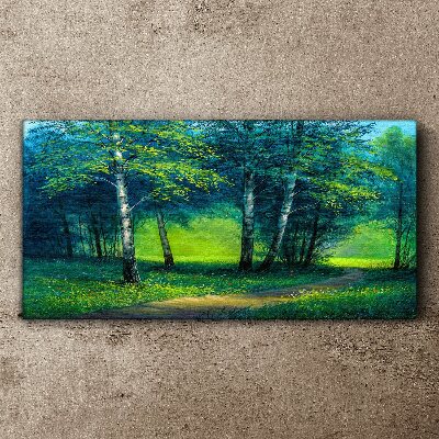 Tablou canvas Pădure verde în soarele verii