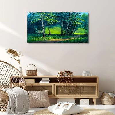 Tablou canvas Pădure verde în soarele verii