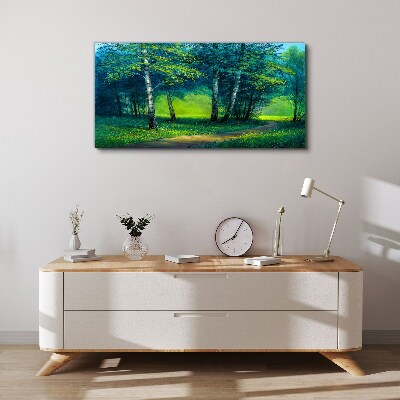Tablou canvas Pădure verde în soarele verii