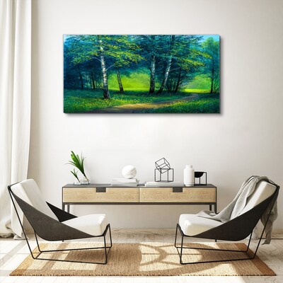 Tablou canvas Pădure verde în soarele verii