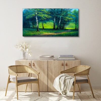 Tablou canvas Pădure verde în soarele verii