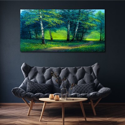Tablou canvas Pădure verde în soarele verii
