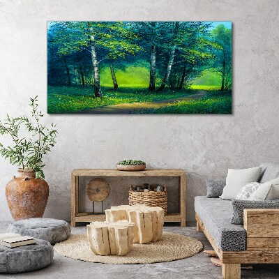 Tablou canvas Pădure verde în soarele verii