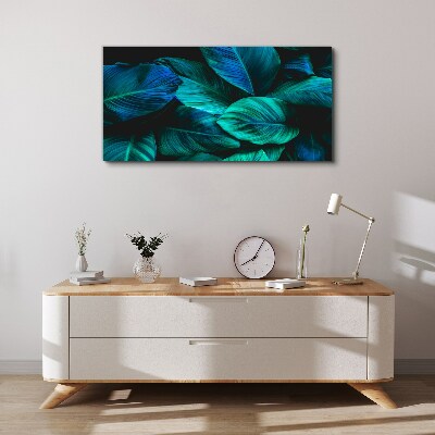 Tablou canvas Frunze verzi în umbră profundă