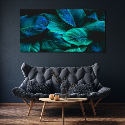 Tablou canvas Frunze verzi în umbră profundă