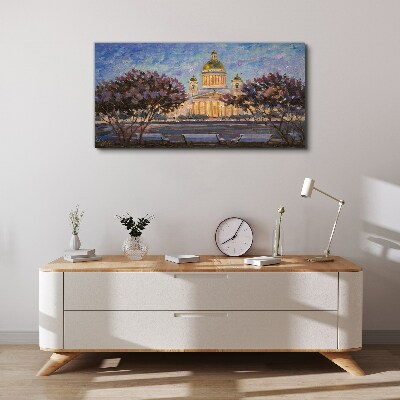 Tablou canvas Catedrala în strălucirea soarelui apus