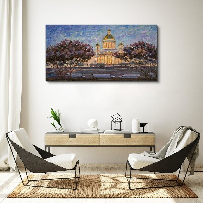 Tablou canvas Catedrala în strălucirea soarelui apus