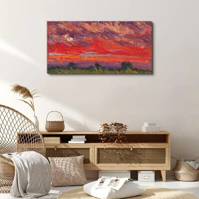 Tablou canvas Apus de soare în foc