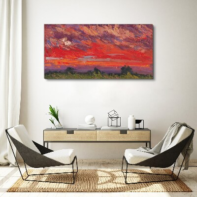 Tablou canvas Apus de soare în foc