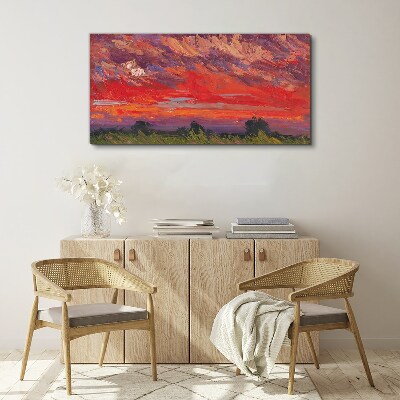 Tablou canvas Apus de soare în foc