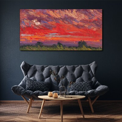 Tablou canvas Apus de soare în foc
