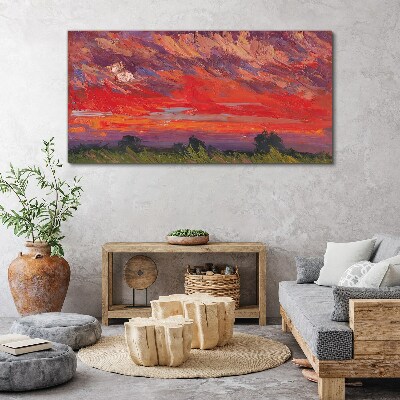 Tablou canvas Apus de soare în foc