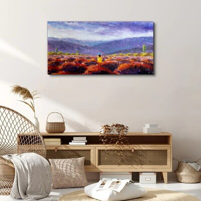 Tablou canvas Peisaj în nuanțe violet