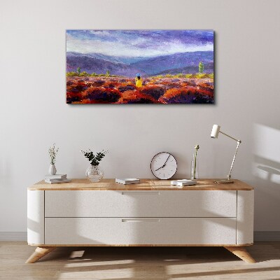 Tablou canvas Peisaj în nuanțe violet