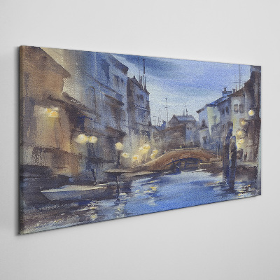 Tablou canvas Peisaj de seară deasupra apei