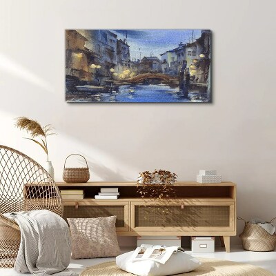 Tablou canvas Peisaj de seară deasupra apei