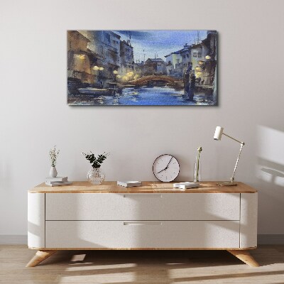 Tablou canvas Peisaj de seară deasupra apei