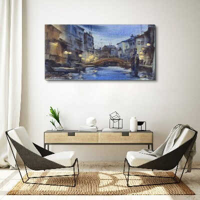 Tablou canvas Peisaj de seară deasupra apei
