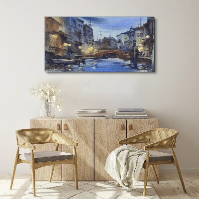 Tablou canvas Peisaj de seară deasupra apei