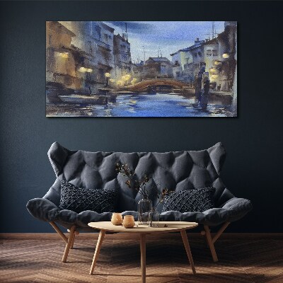 Tablou canvas Peisaj de seară deasupra apei