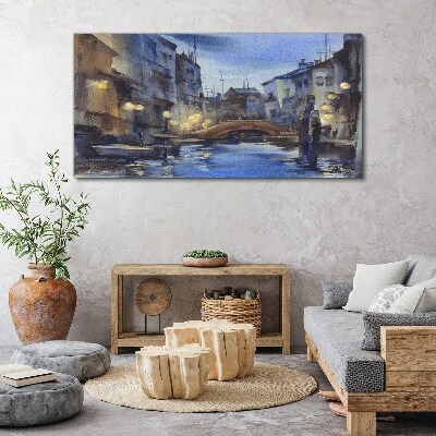 Tablou canvas Peisaj de seară deasupra apei
