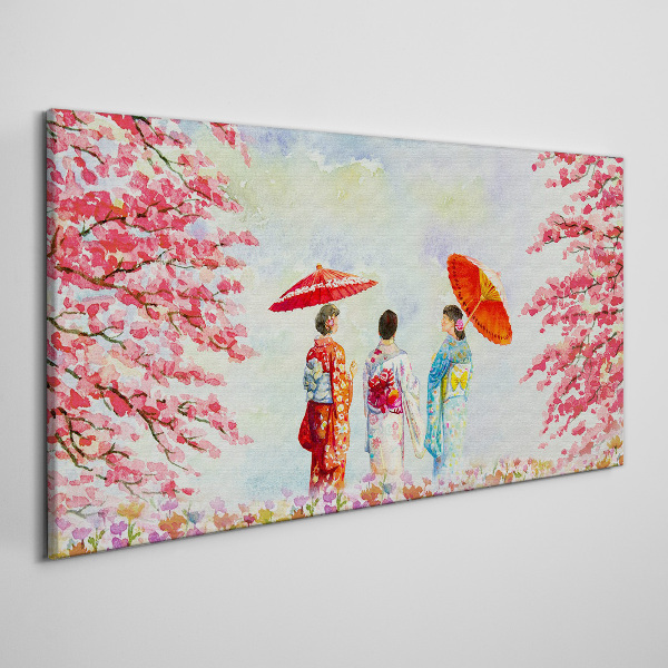 Tablou canvas O plimbare de primăvară sub copacii înfloriți