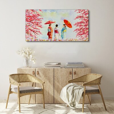 Tablou canvas flori de copac acuarelă