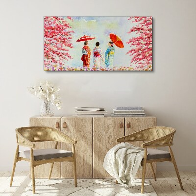 Tablou canvas O plimbare de primăvară sub copacii înfloriți