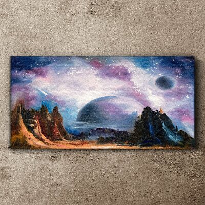 Tablou canvas Peisaj spațial cu o planetă