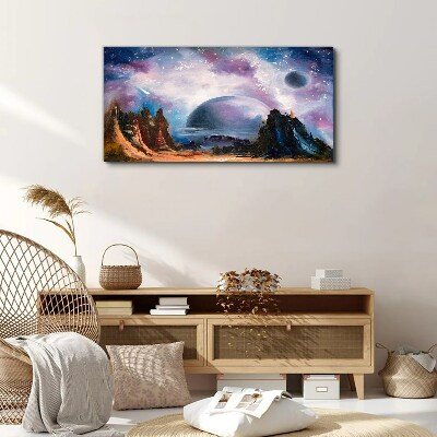 Tablou canvas Peisaj spațial cu o planetă