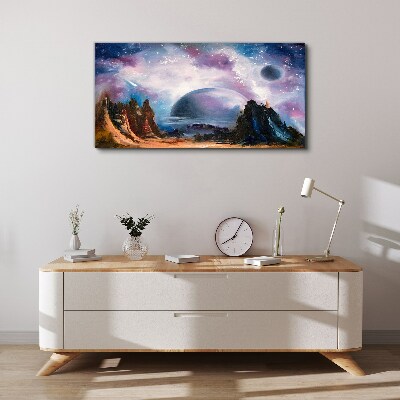 Tablou canvas Peisaj spațial cu o planetă