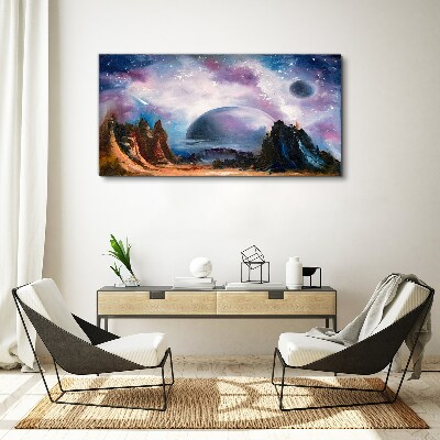 Tablou canvas Peisaj spațial cu o planetă