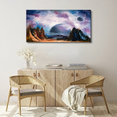 Tablou canvas Peisaj spațial cu o planetă