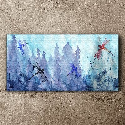 Tablou canvas Libelule zvelte într-un peisaj de pădure