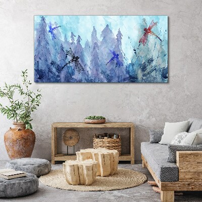 Tablou canvas Libelule zvelte într-un peisaj de pădure