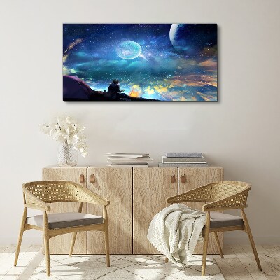 Tablou canvas cerul nopții stele lună