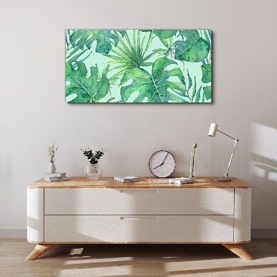Tablou canvas Verdeață tropicală în acuarelă