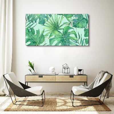 Tablou canvas Verdeață tropicală în acuarelă