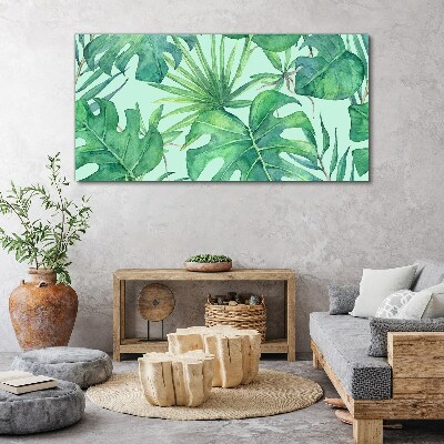 Tablou canvas Verdeață tropicală în acuarelă
