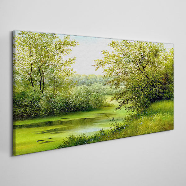 Tablou canvas Peisaj verde lângă apă