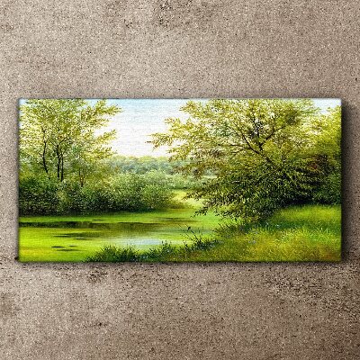 Tablou canvas Peisaj verde lângă apă