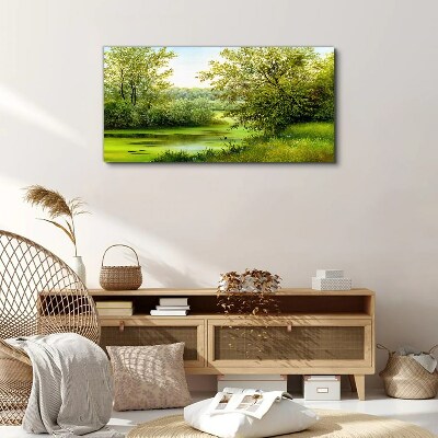 Tablou canvas Peisaj verde lângă apă